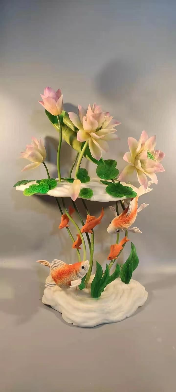 鱼戏莲叶间 （面塑作品）